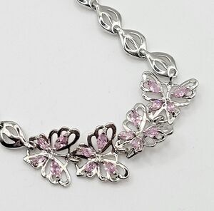 Butterfly Sterling Silver Ankle Bracelet for Women 7"+2" inch Adjustable Size